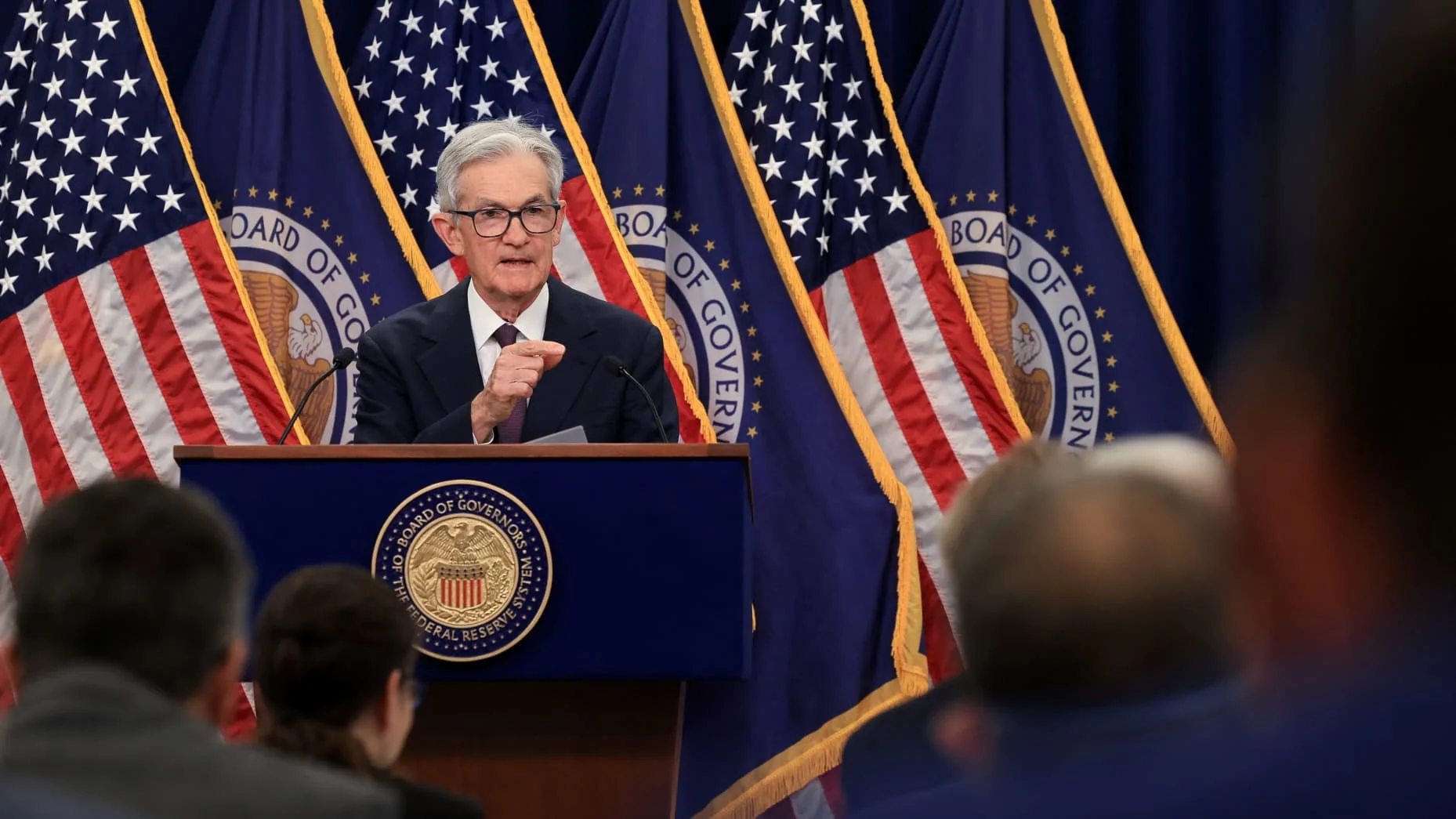 U.S. Federal Reserve Chair Jerome Powell attends a press conference following the issuance of the Federal Open Market Committee's statement on interest rate policy in Washington, D.C., U.S., June 18, 2025. REUTERS/Kevin Mohatt
